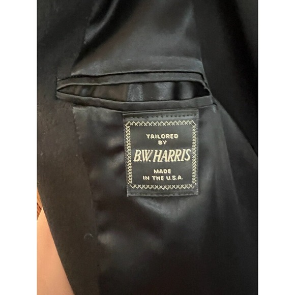 RARE Vintage BW HARRIS 100% Cashmere Over Coat Trench Long Jacket - Picture 2 of 7